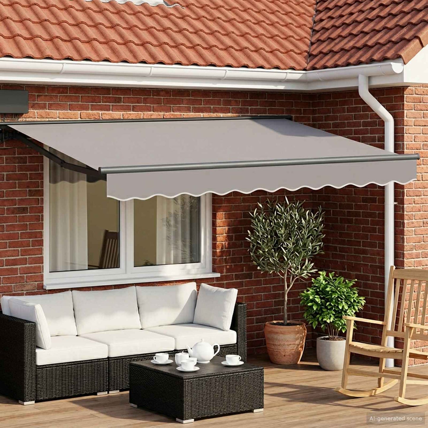 Manual Awning Frame with LEDs 3 x 2.5 m