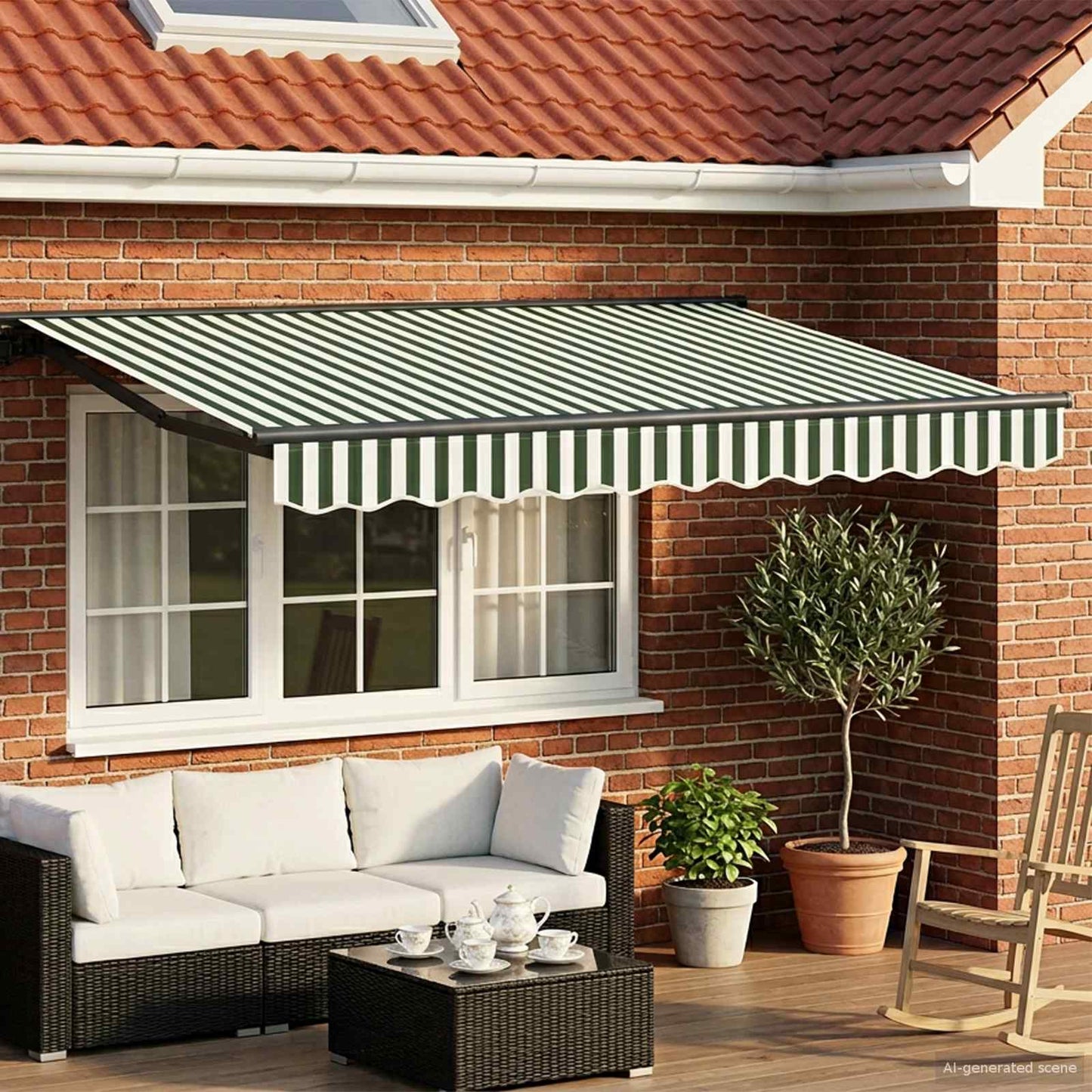 Manual Awning Frame with LEDs 3 x 2.5 m