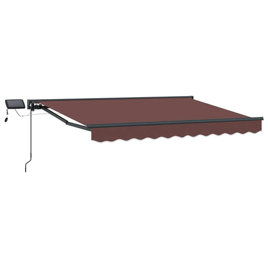 Manual Awning Frame with LEDs Brown and Anthracite 3.5 x 2.5 m
