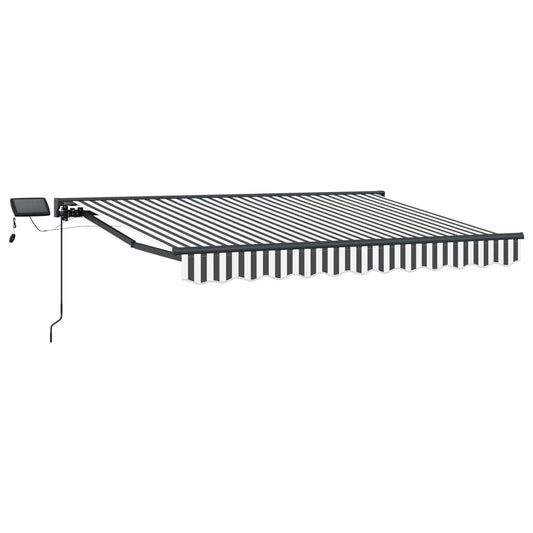 Manual Awning Frame with LEDs Anthracite and White 3.5 x 2.5 m