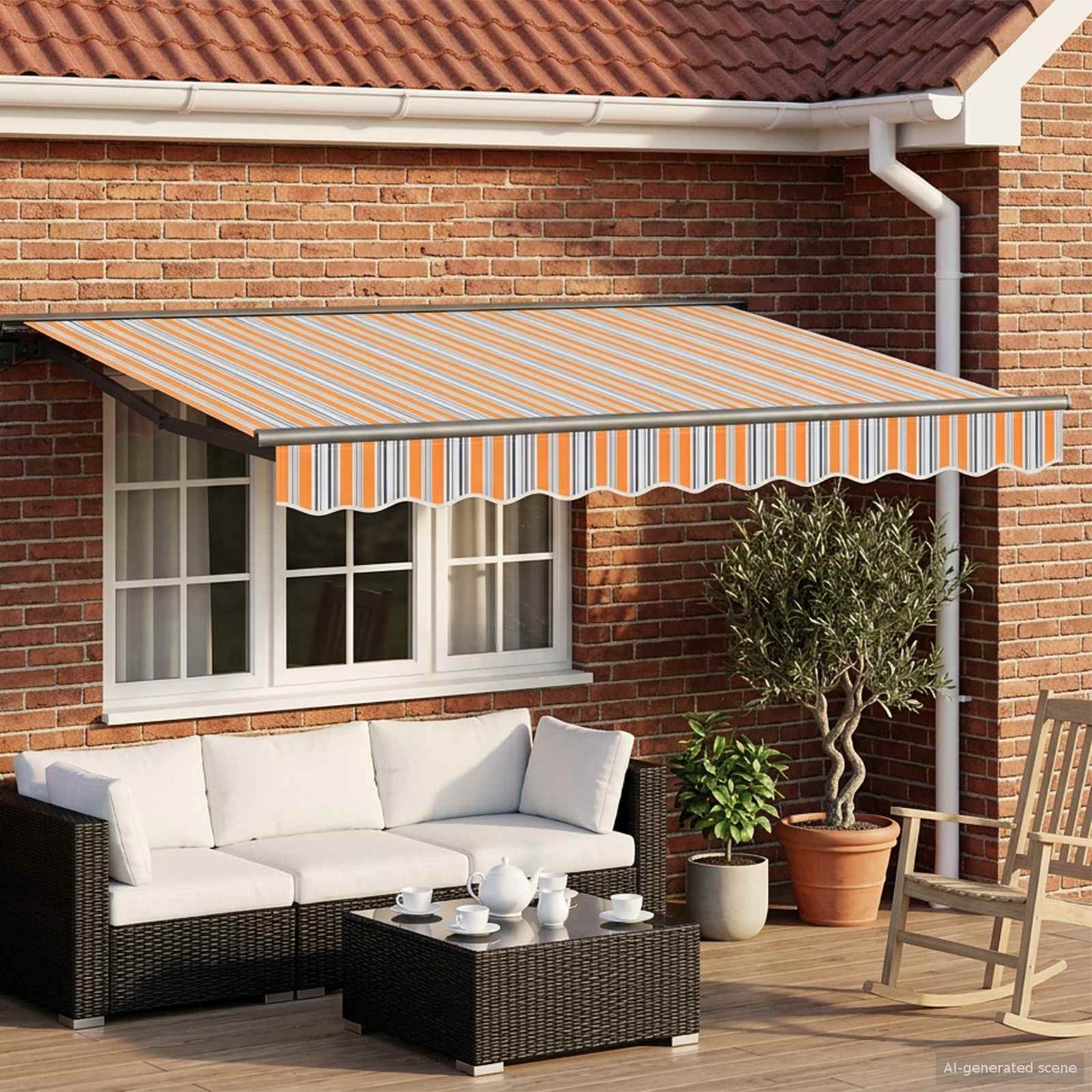 Blue, Orange and Anthracite 3.5 x 2.5 m