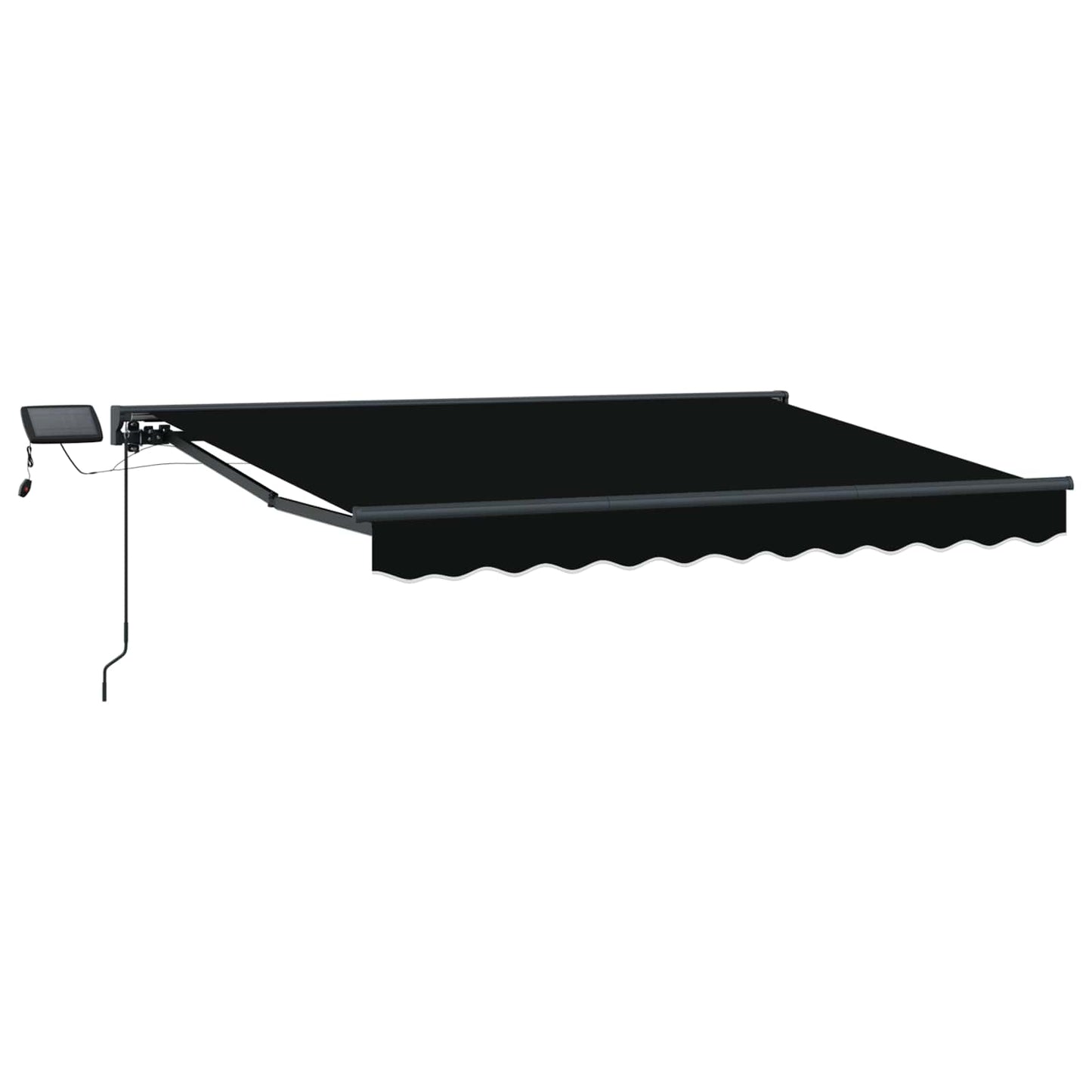 Manual Awning Frame with LEDs Black and Anthracite 3.5 x 2.5 m