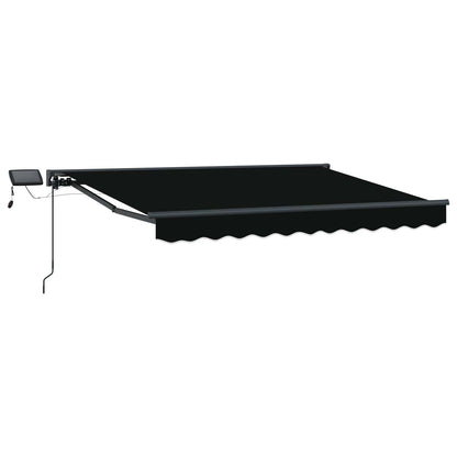 Manual Awning Frame with LEDs Black and Anthracite 3.5 x 2.5 m