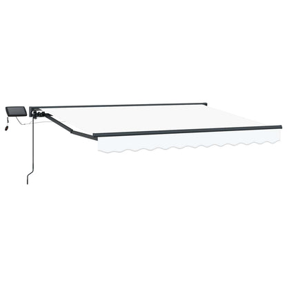 Manual Awning Frame with LEDs White and Anthracite 3.5 x 2.5 m