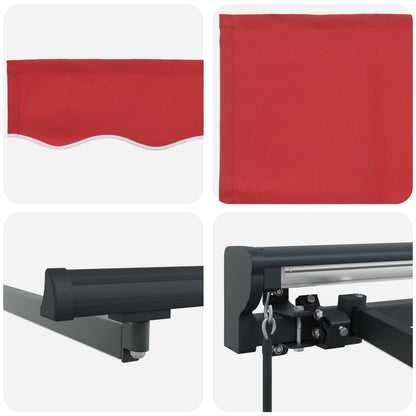 Manual Awning Frame with LEDs Red and Anthracite 3.5 x 2.5 m