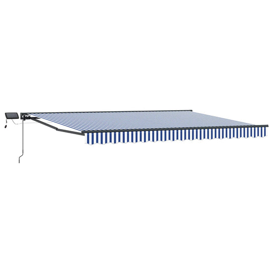 Manual Awning Frame with LEDs 4 x 3 m Polyester with PU coating