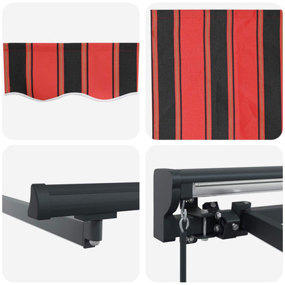 Manual Awning Frame with LEDs 4 x 3 m Polyester with PU coating