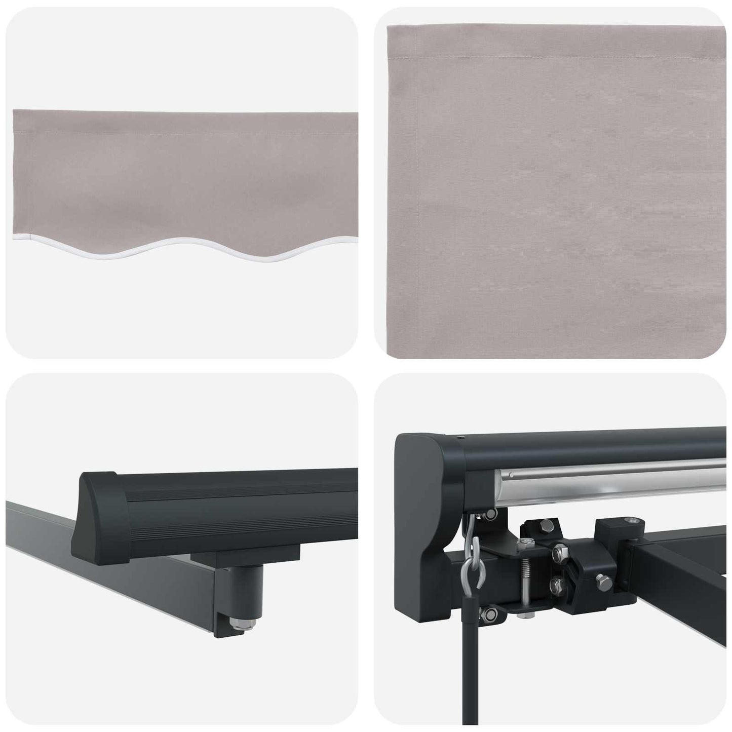 Manual Awning Frame with LEDs Light Grey and Anthracite 4 x 3 m