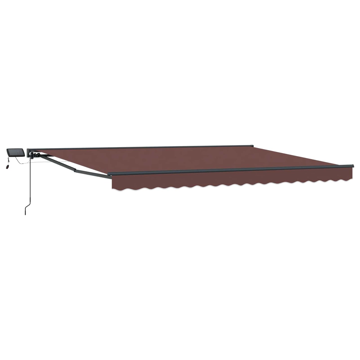Manual Awning Frame with LEDs Brown and Anthracite 4 x 3.5 m