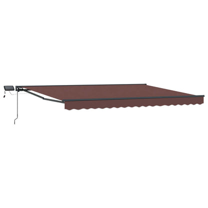 Manual Awning Frame with LEDs Brown and Anthracite 4 x 3.5 m