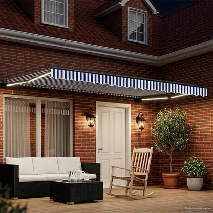 Manual Awning Frame with LEDs 4.5 x 3 m
