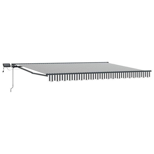 Manual Awning Frame with LEDs Anthracite and White 4.5 x 3 m