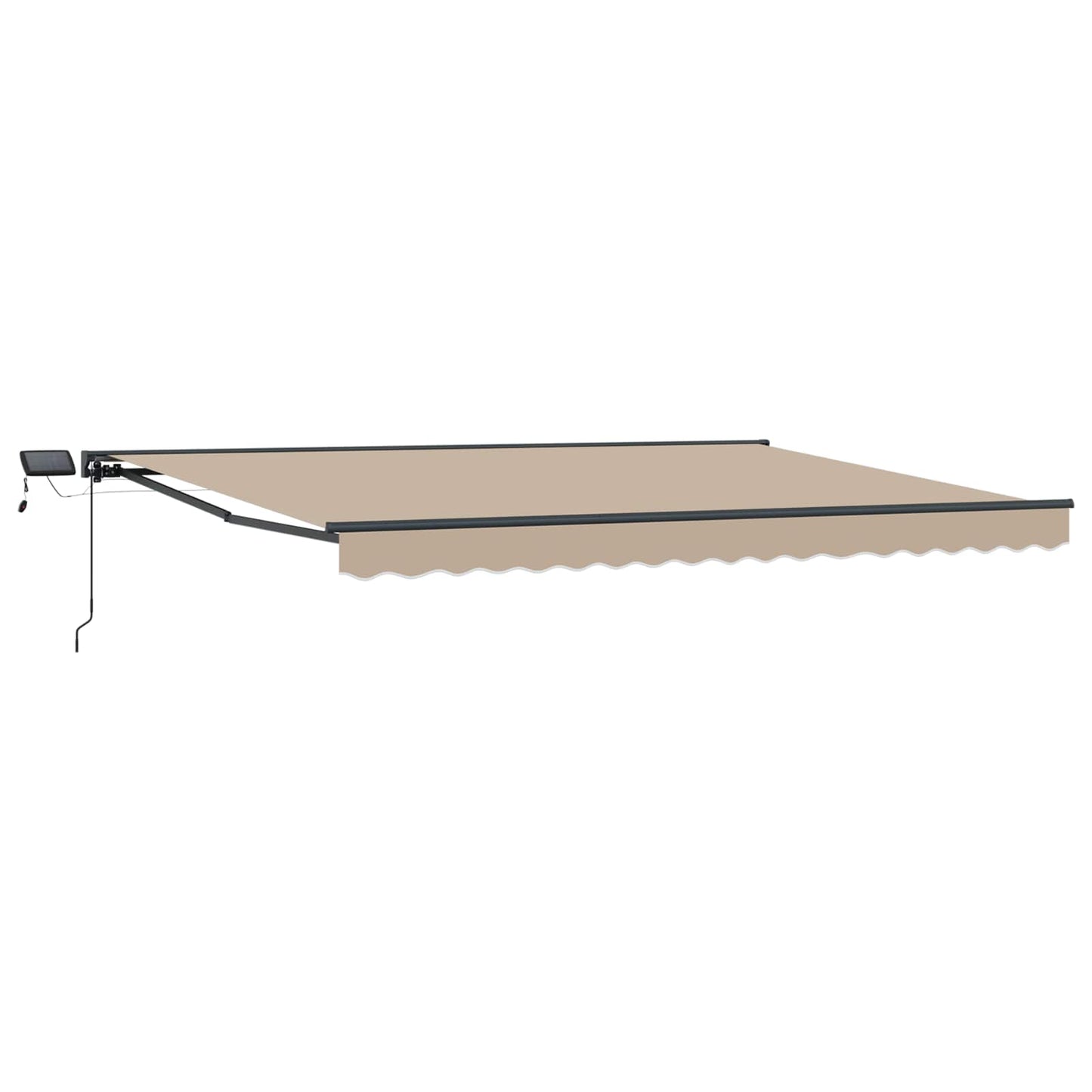 Manual Awning Frame with LEDs Beige and Anthracite 4.5 x 3 m