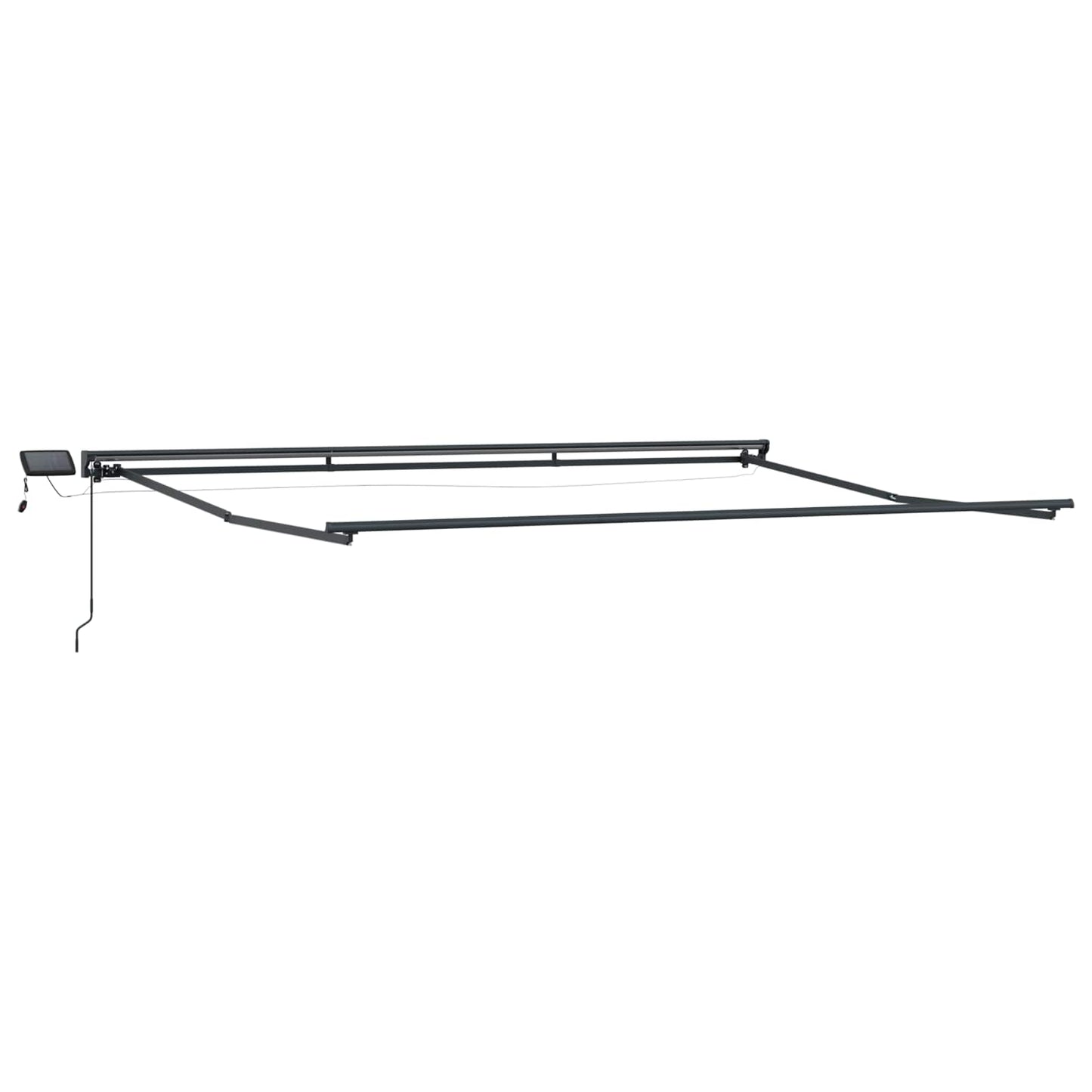 Manual Awning Frame with LEDs Cream and Anthracite 4.5 x 3.5 m
