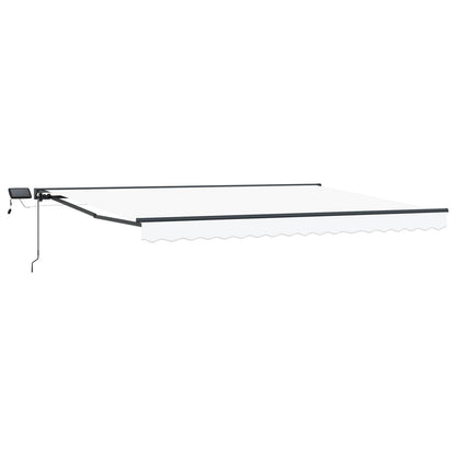 Manual Awning Frame with LEDs White and Anthracite 4.5 x 3.5 m