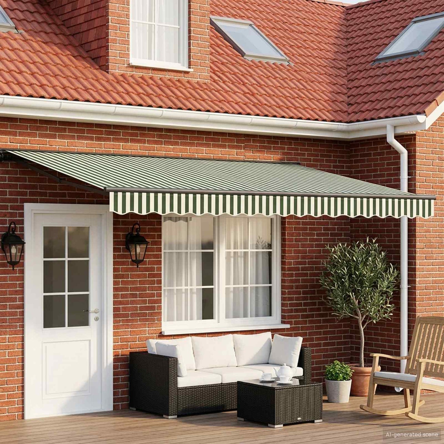 Manual Awning Frame with LEDs 4.5 x 3.5 m