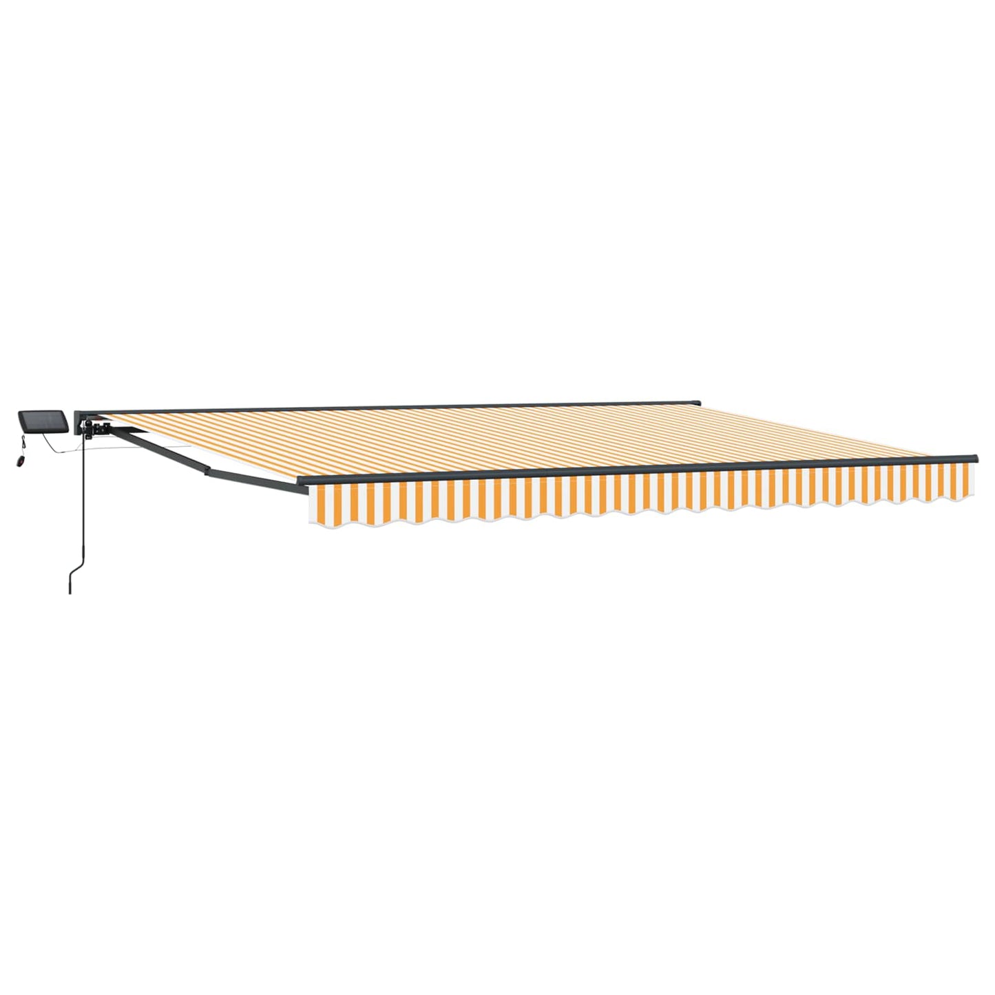 Manual Awning Frame with LEDs 5 x 3 m Polyester with PU coating