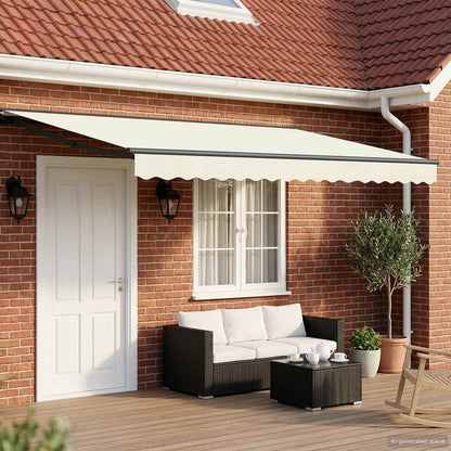 Manual Awning Frame with LEDs Cream and Anthracite 5 x 3.5 m