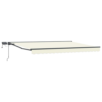Manual Awning Frame with LEDs Cream and Anthracite 5 x 3.5 m