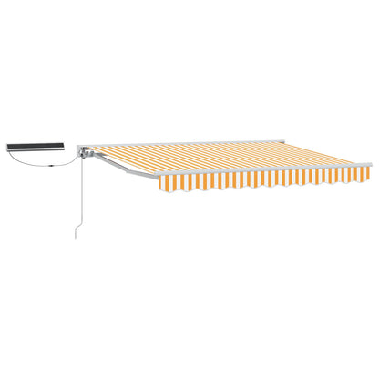 Electric Retractable Awning Yellow and White 3.5 x 2 m