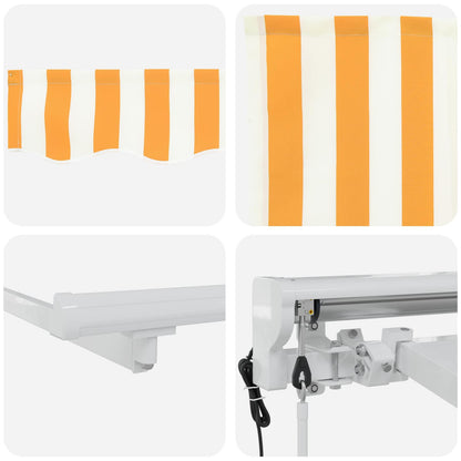Electric Retractable Awning Yellow and White 4 x 2 m