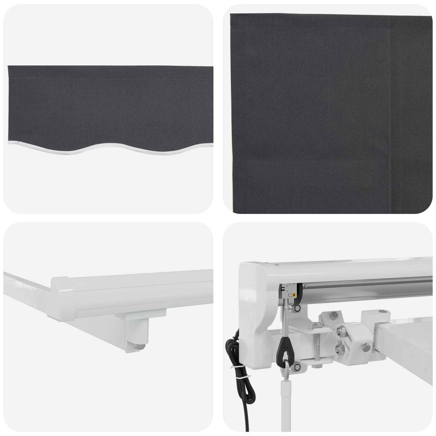 Electric Retractable Awning White and Anthracite 4 x 2 m