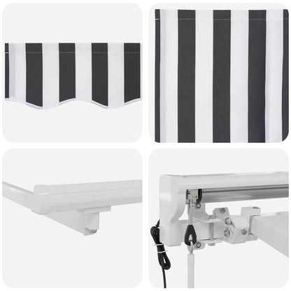 Electric Retractable Awning Anthracite and White 4 x 2 m