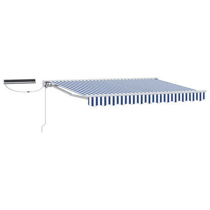 Electric Retractable Awning Blue and White 3 x 2.5 m