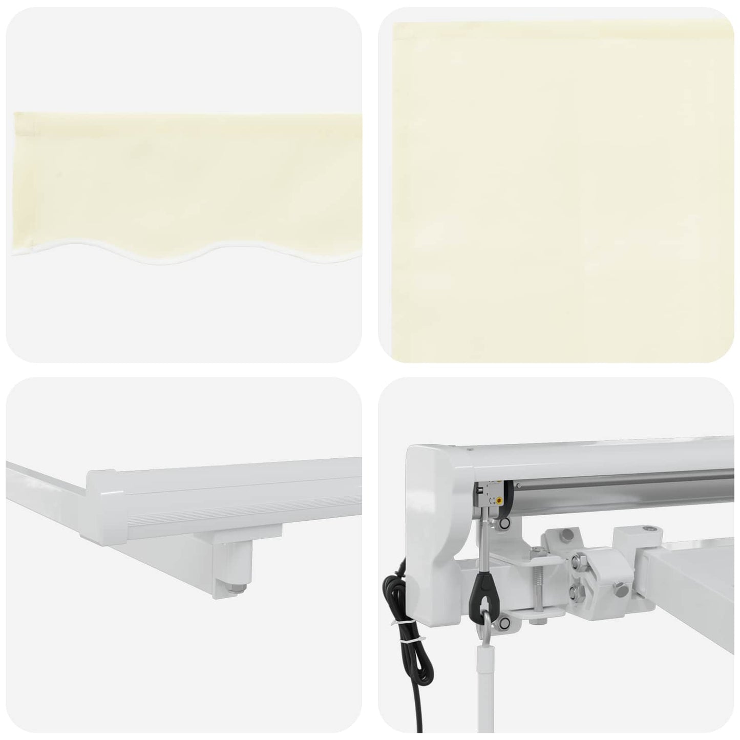 Electric Retractable Awning Cream and White 3 x 2.5 m