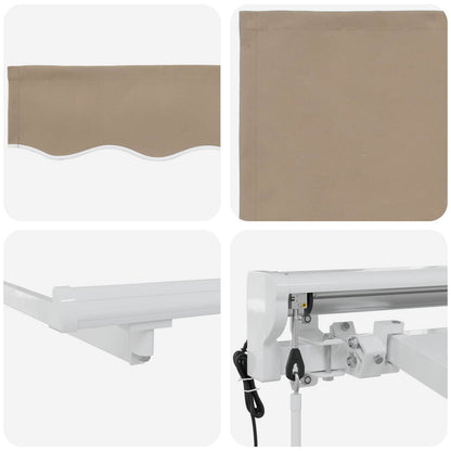 Electric Retractable Awning Beige and White 3 x 2.5 m