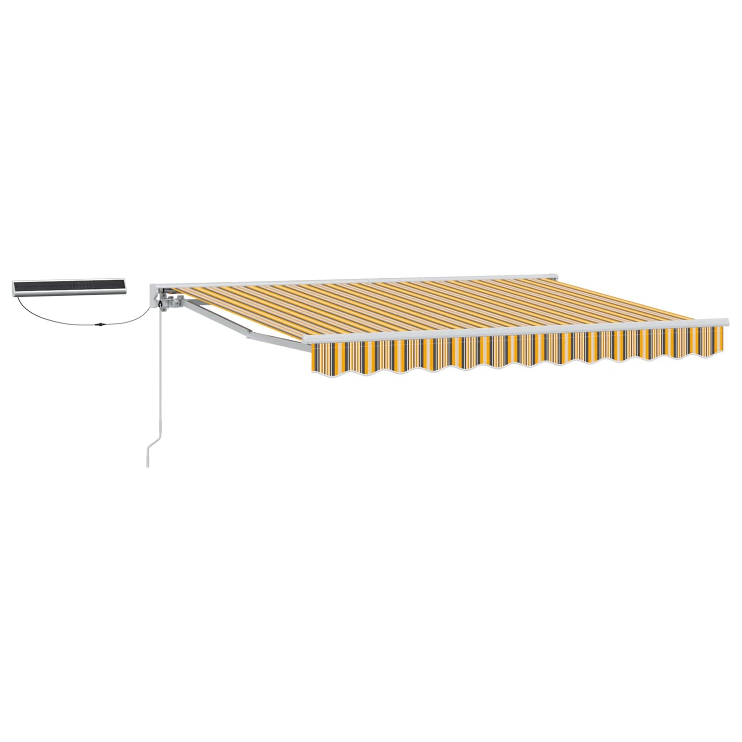 Electric Retractable Awning Yellow, Grey and White 3.5 x 2.5 m