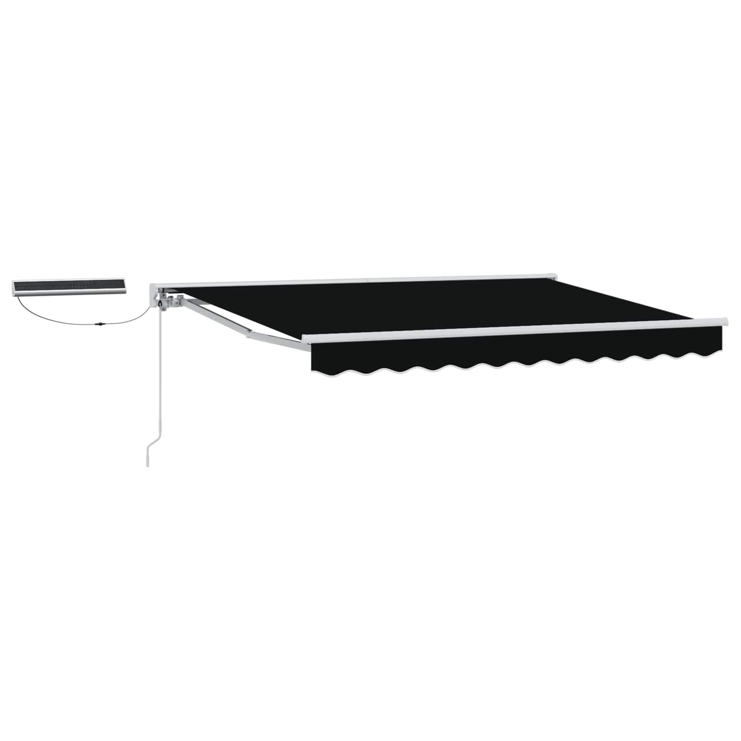 Electric Retractable Awning Black and White 3.5 x 2.5 m