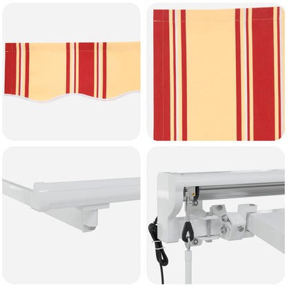 Electric Retractable Awning Yellow, Orange and White 4 x 3 m