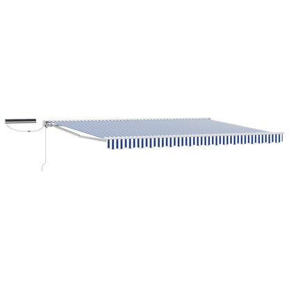 Electric Retractable Awning Blue and White 4.5 x 3 m
