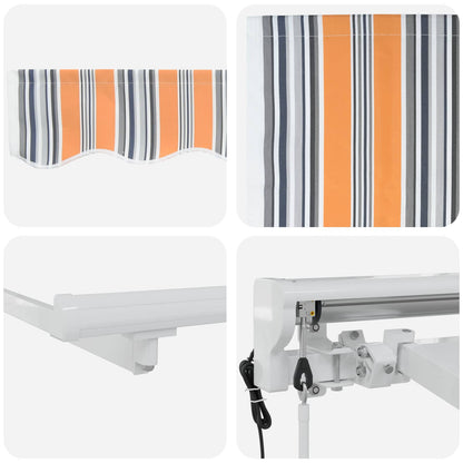 Electric Retractable Awning Blue, Orange and White 4.5 x 3.5 m