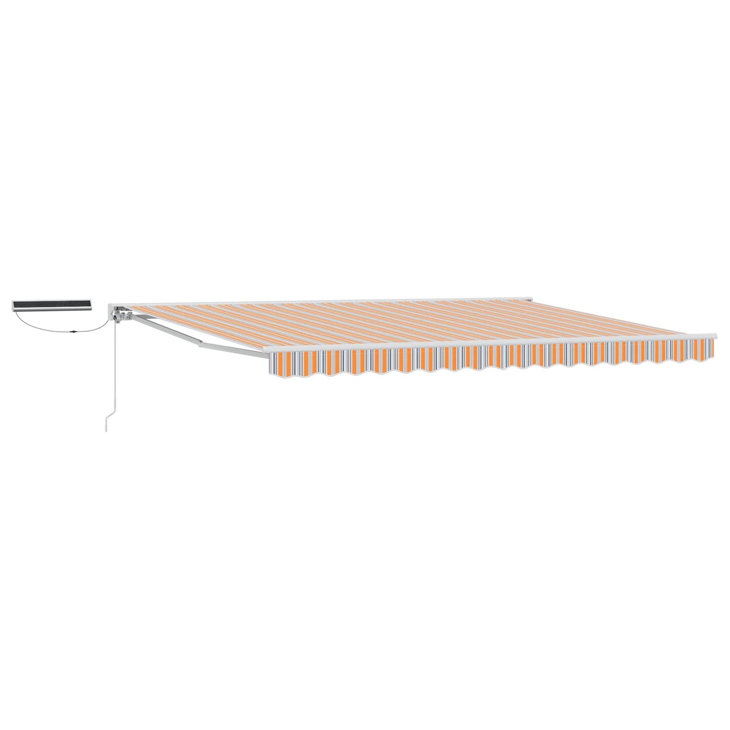 Electric Retractable Awning Blue, Orange and White 4.5 x 3.5 m