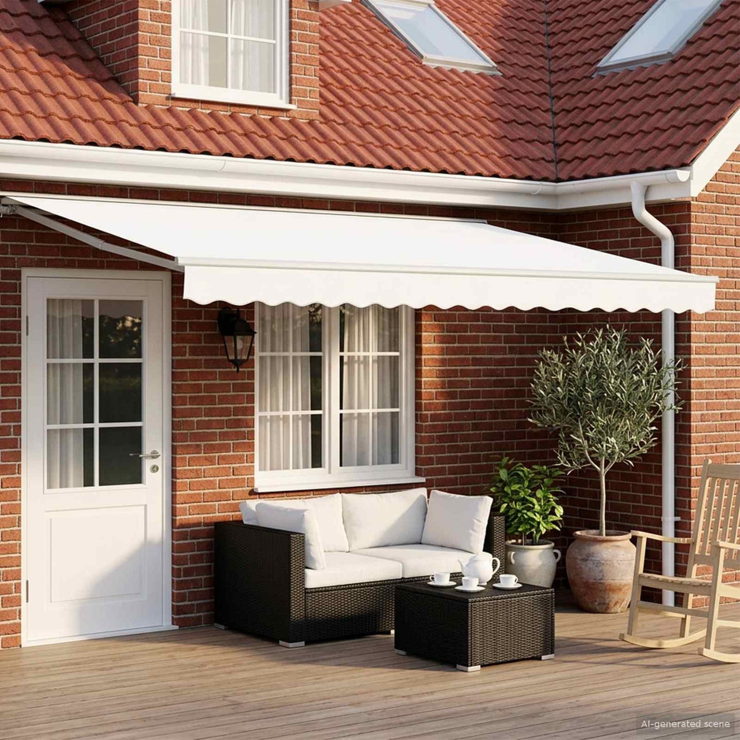 Electric Retractable Awning White 4.5 x 3.5 m