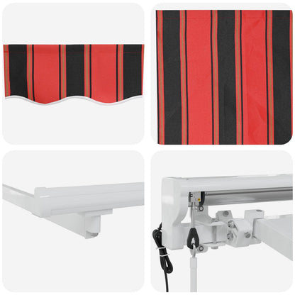 Electric Retractable Awning Orange, Black and White 5 x 3 m