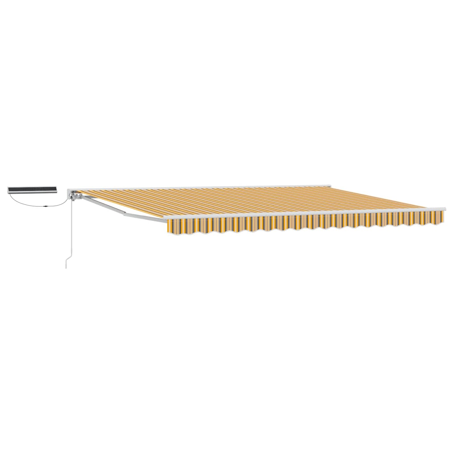 Electric Retractable Awning Yellow, Grey and White 5 x 3 m