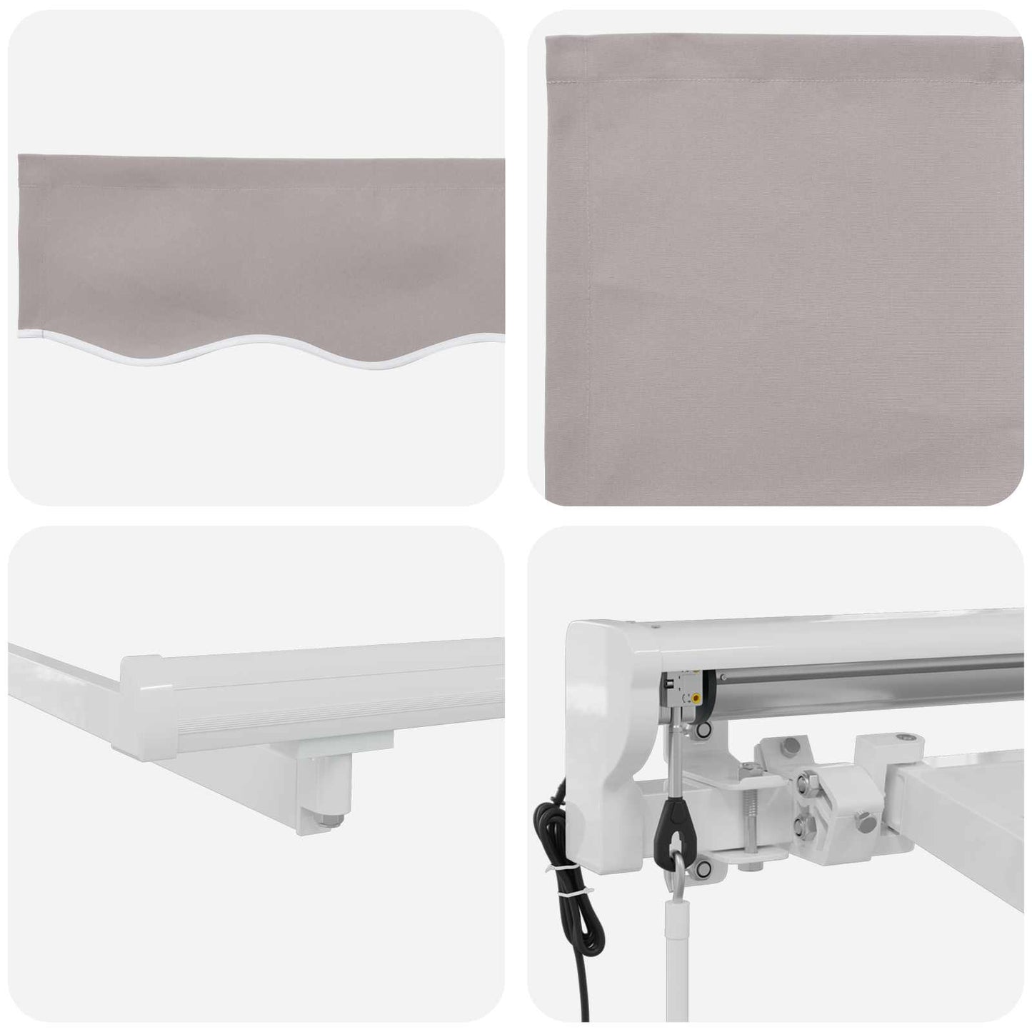 Electric Retractable Awning Light Grey and White 5 x 3 m