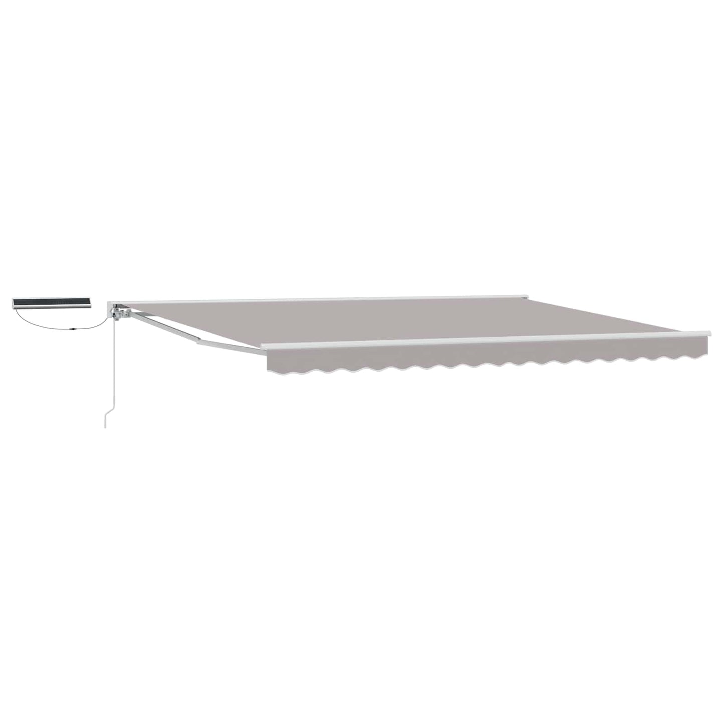 Electric Retractable Awning Light Grey and White 5 x 3 m