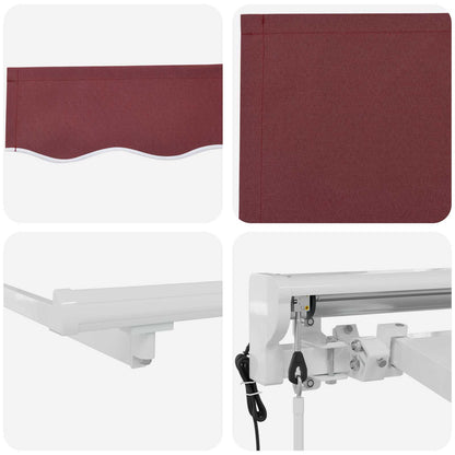 Electric Retractable Awning Burgundy and White 5 x 3.5 m