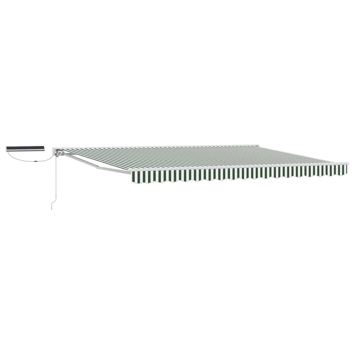 Electric Retractable Awning Green and White 5 x 3.5 m