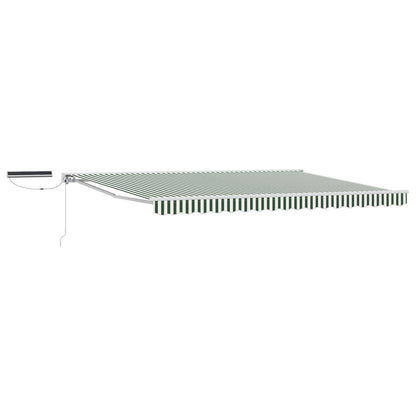 Electric Retractable Awning Green and White 5 x 3.5 m