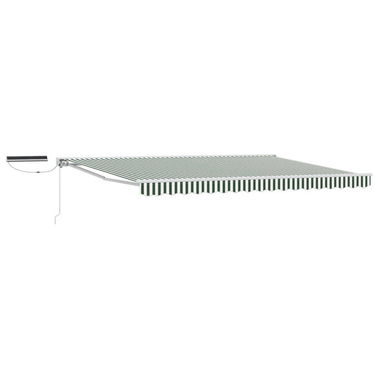 Electric Retractable Awning Green and White 5 x 3.5 m