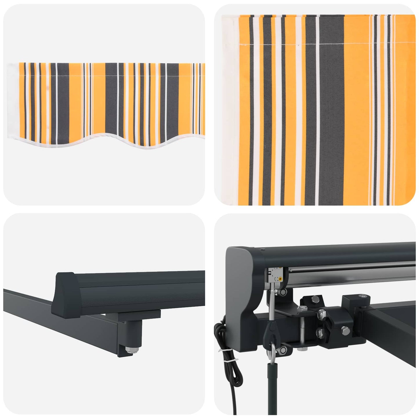 Electric Retractable Awning 2.5 x 2 m Polyester with PU coating