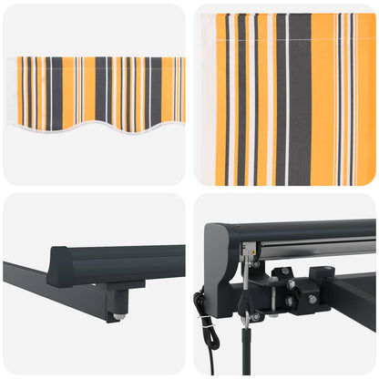 Electric Retractable Awning 2.5 x 2 m Polyester with PU coating