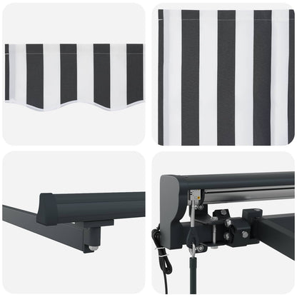 Electric Retractable Awning Anthracite and White 3.5 x 2 m