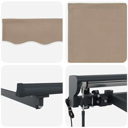 Electric Retractable Awning Beige and Anthracite 3.5 x 2 m