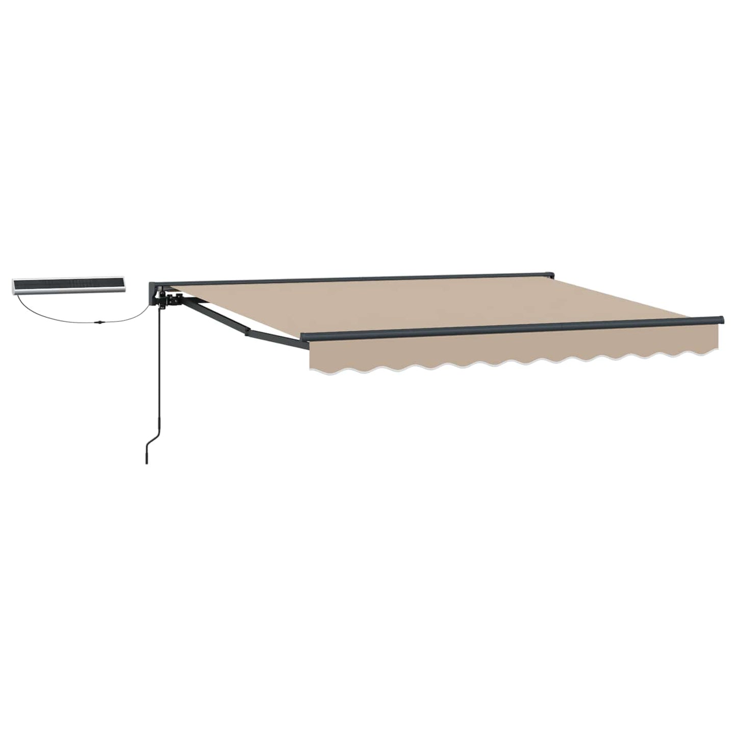 Electric Retractable Awning Beige and Anthracite 3.5 x 2 m